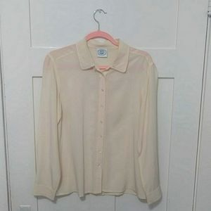 3 for $12! Laura Ashley Cream Silk Blouse